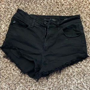 Black cut off short shorts